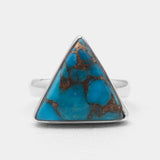 Blue Copper Turquoise Silver Rings