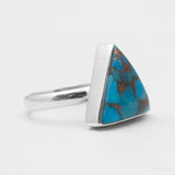 Blue Copper Turquoise Silver Rings