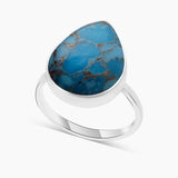925 Silver Blue Copper Turquoise Rings