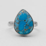 925 Silver Blue Copper Turquoise Rings