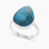 925 Silver Blue Copper Turquoise Rings