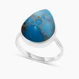 925 Silver Blue Copper Turquoise Rings