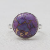 925 Sterling Silver Purple Turquoise Rings