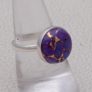 925 Sterling Silver Purple Turquoise Rings