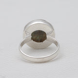 Checker Cut Labradorite Silver Rings