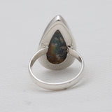 Checker Cut Labradorite Silver Rings