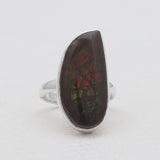 Handmade Ammolite Silver Rings