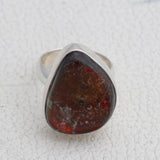 Ammolite Silver Ring