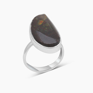 Handmade Ammolite Silver Rings