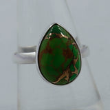 925 Silver Green Copper Turquoise Ring