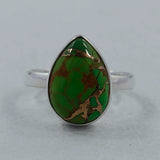 925 Silver Green Copper Turquoise Ring