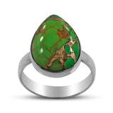 Green Copper Turquoise 925 Silver Ring