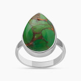 Green Copper Turquoise Silver Rings