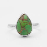 Green Copper Turquoise Silver Rings
