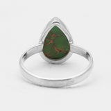 Green Copper Turquoise Silver Rings