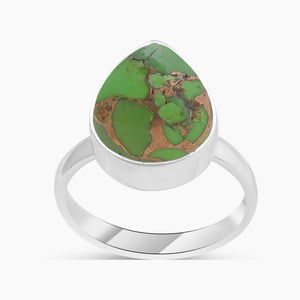 Green Copper Turquoise Silver Rings