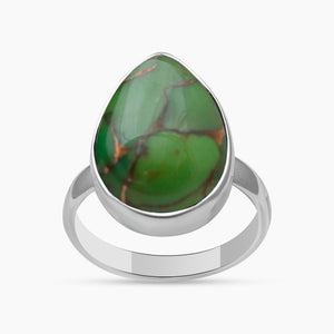 Green Copper Turquoise Silver Rings