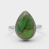 Green Copper Turquoise Silver Rings