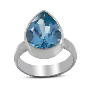 925 Sterling Silver Blue Topaz Rings