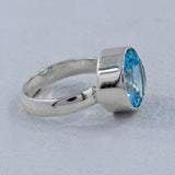 Natural Swiss Blue Topaz Sterling Silver Ring