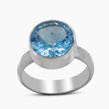 925 Sterling Silver Blue Topaz Rings