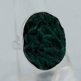 Fiber Malachite Sterling Silver Ring