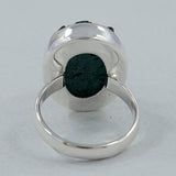 Fiber Malachite Sterling Silver Ring