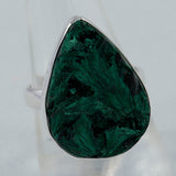 Fiber Malachite Sterling Silver Ring