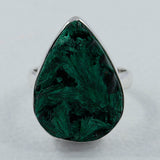 Fiber Malachite Sterling Silver Ring