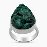 925 Sterling Silver Fiber Malachite Rings