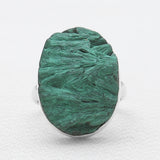 925 Sterling Silver Fiber Malachite Rings