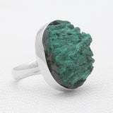 925 Sterling Silver Fiber Malachite Rings