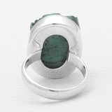 925 Sterling Silver Fiber Malachite Rings