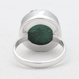 925 Sterling Silver Fiber Malachite Rings