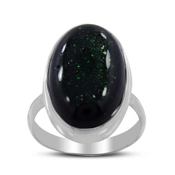 Green Sun Sitara Silver Ring