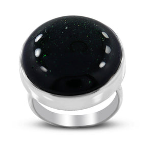 Green Sun Sitara Silver Ring