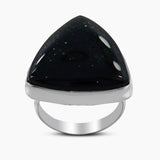 Green Sun Sitara Silver Rings