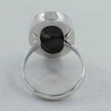 Black Coral Silver Ring