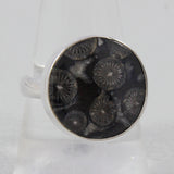 Black Coral Silver Ring