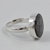 Black Coral Silver Ring