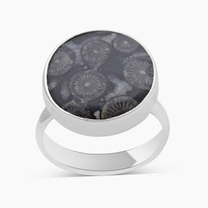 925 Sterling Silver Black Coral Rings