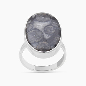 925 Sterling Silver Black Coral Rings