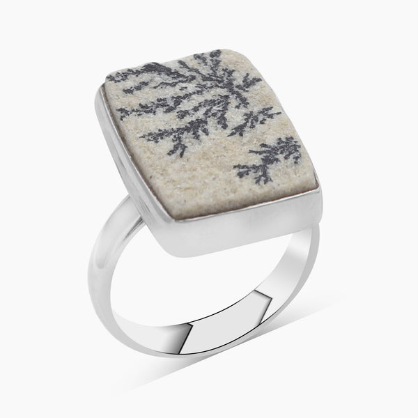 Russian Dendritic Silver Rings