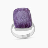 925 Sterling Silver Charoite Rings