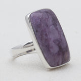 925 Sterling Silver Charoite Rings