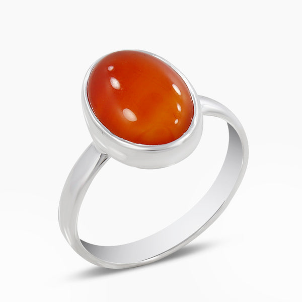 Natural Carnelian Silver Rings
