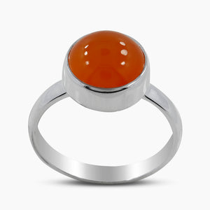 Natural Carnelian Silver Rings