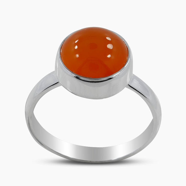Natural Carnelian Silver Rings