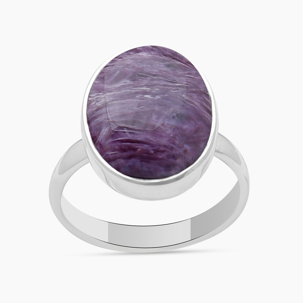 925 Sterling Silver Charoite Rings