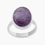 925 Sterling Silver Charoite Rings